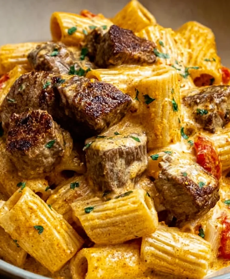 Cajun Steak Tips Rigatoni Parmesan Creamy Pasta