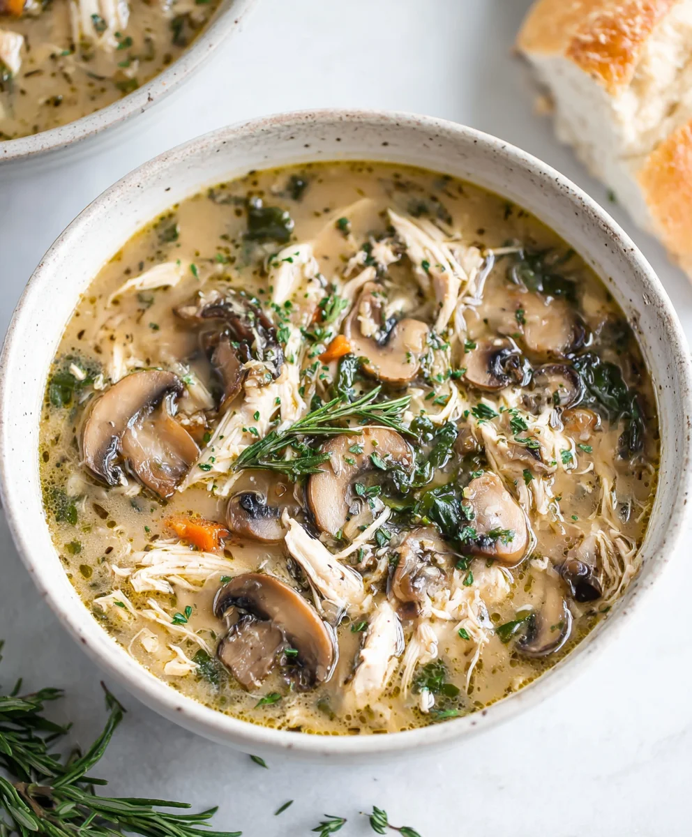 Comforting Rotisserie Chicken Mushroom Soup-Easy Recipe