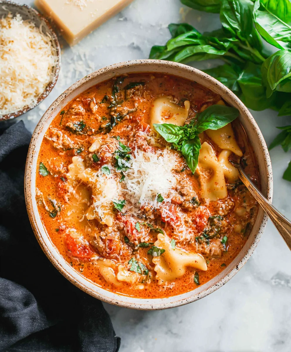 Easy Creamy Lasagna Soup-Quick & Comforting Meal