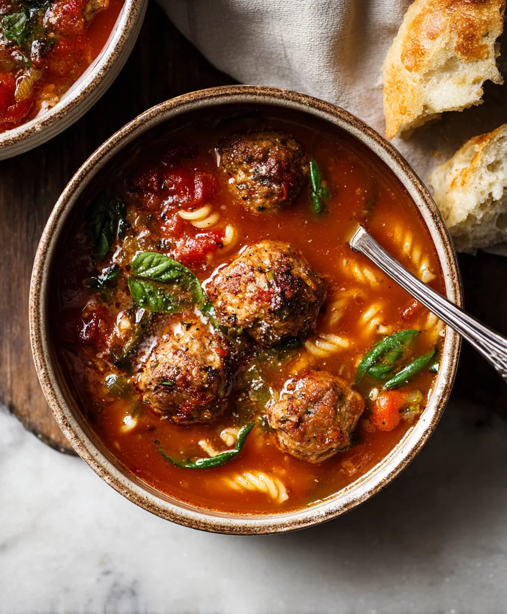 Hearty Beef Meatball Soup - Italian Comfort Food