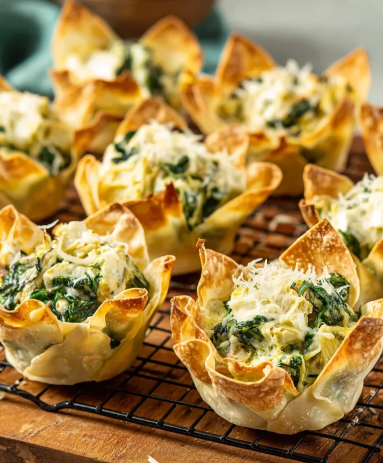 Spinach Artichoke Wonton Cups – Easy Appetizer