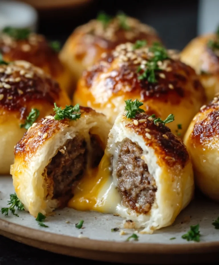 Garlic Parmesan Cheeseburger Bombs Easy Appetizer