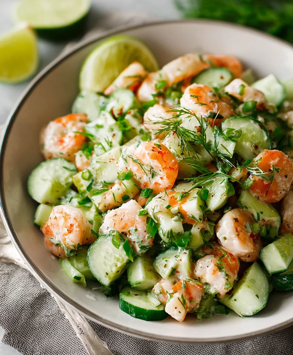 Refreshing Cucumber Shrimp Salad - Easy Healthy Recipe