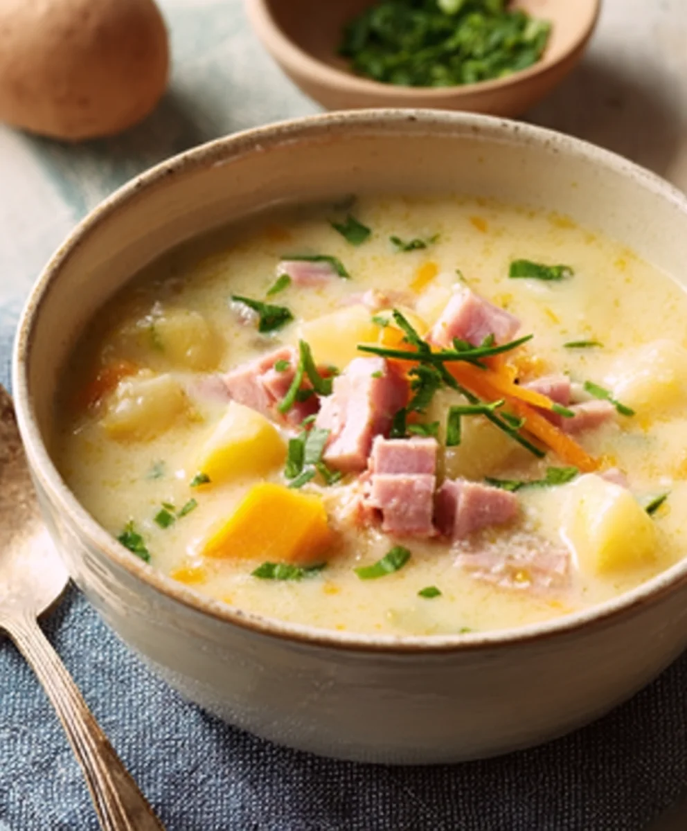 Slow Cooker Beef Beef Ham Potato Soup-Hearty Comfort