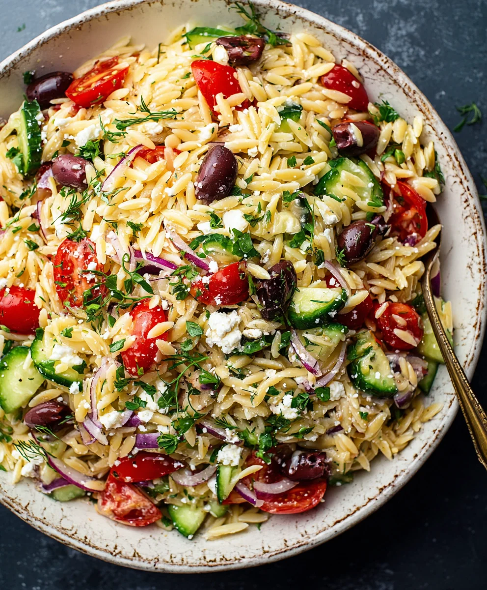 Mediterranean Orzo Salad - Fresh & Flavorful Quick Dish