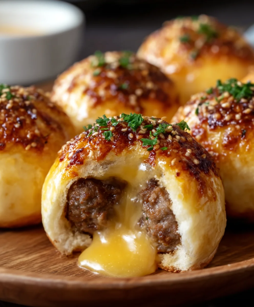 Garlic Parmesan Cheeseburger Bombs Easy Appetizer