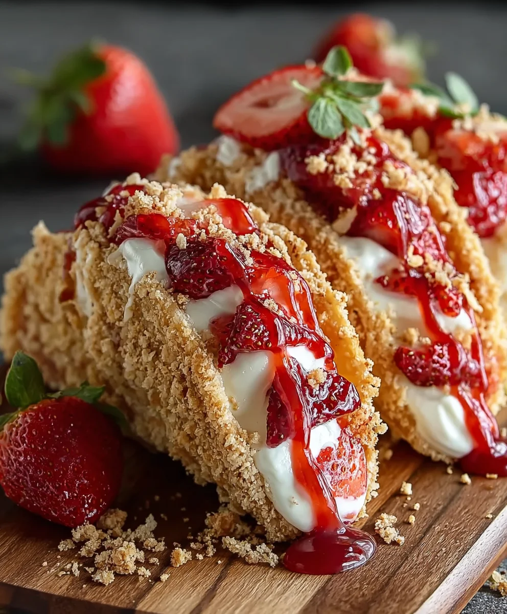 Strawberry Crunch Cheesecake Tacos-Sweet Treat
