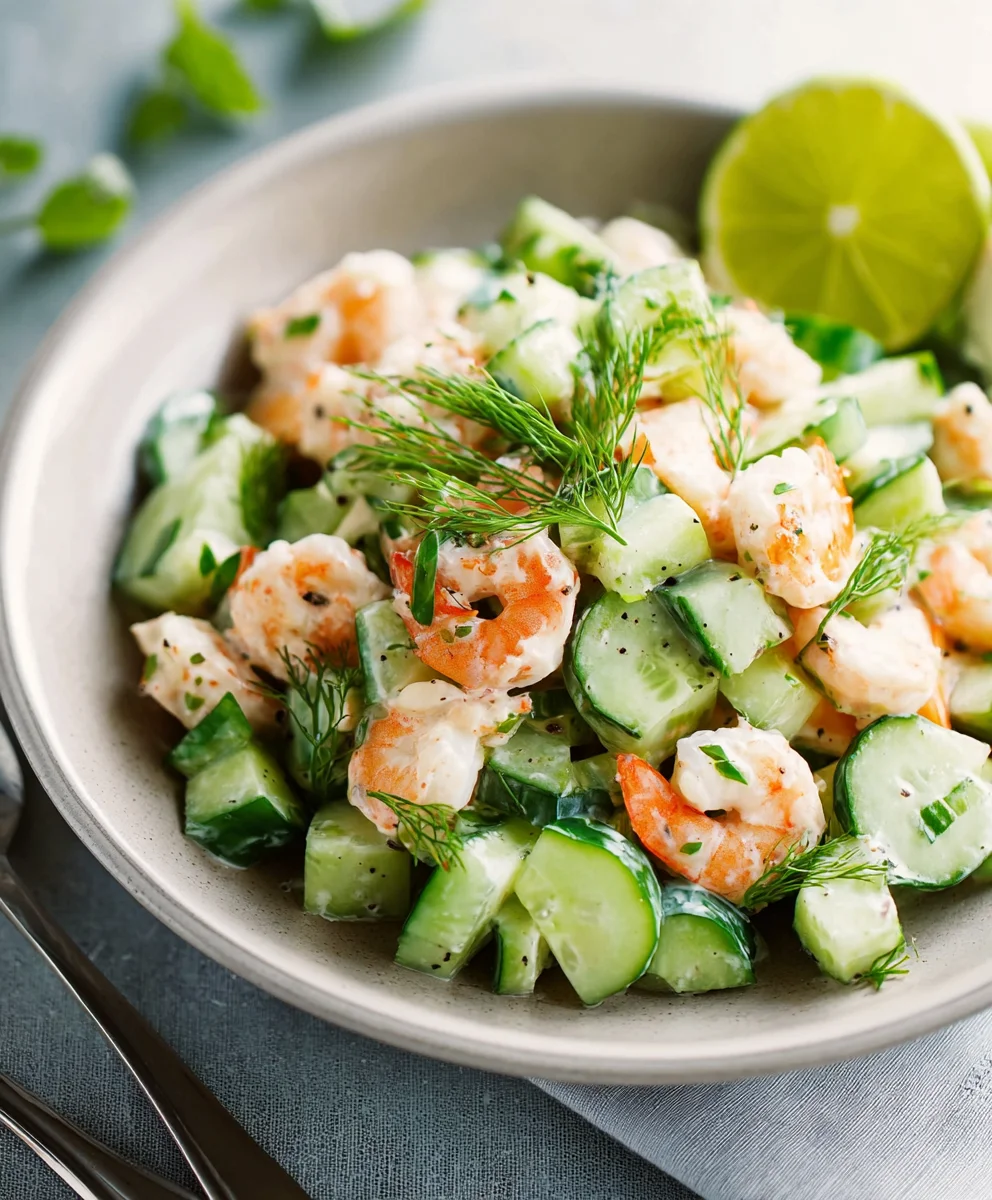 Refreshing Cucumber Shrimp Salad - Easy Healthy Recipe