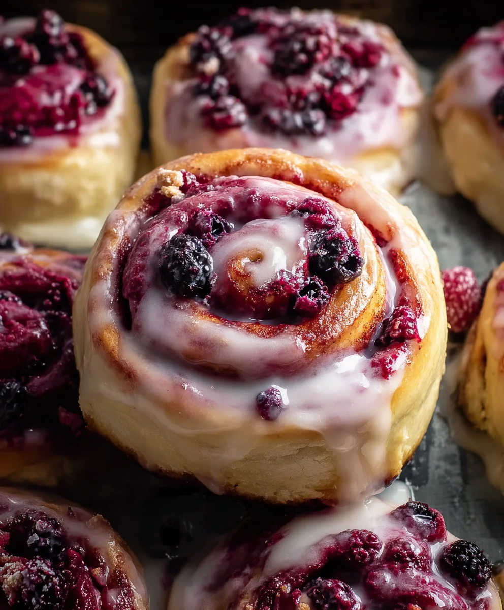 Soft Gooey Blackberry Raspberry Sweet Rolls Recipe