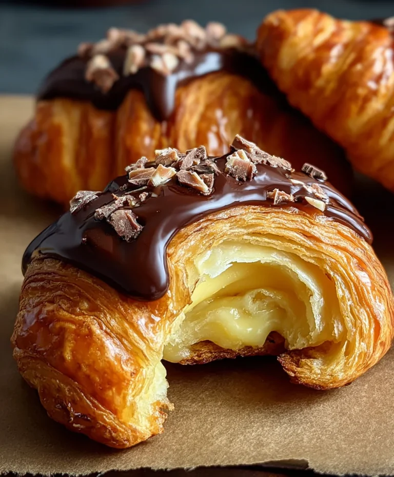 Boston Cream Pie Croissants- Decadent Dessert Fusion