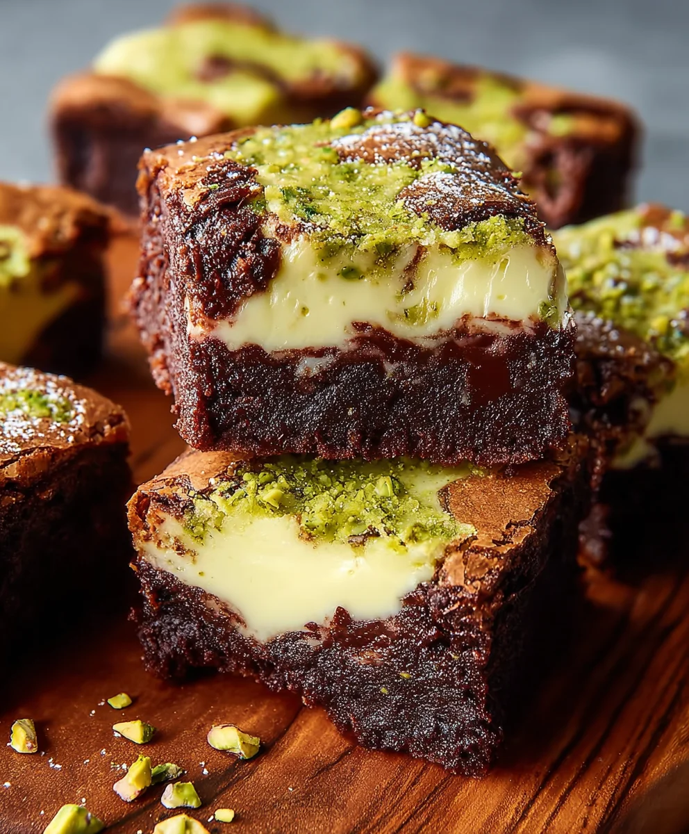 Pistachio Cheesecake Brownies-Irresistible Treat