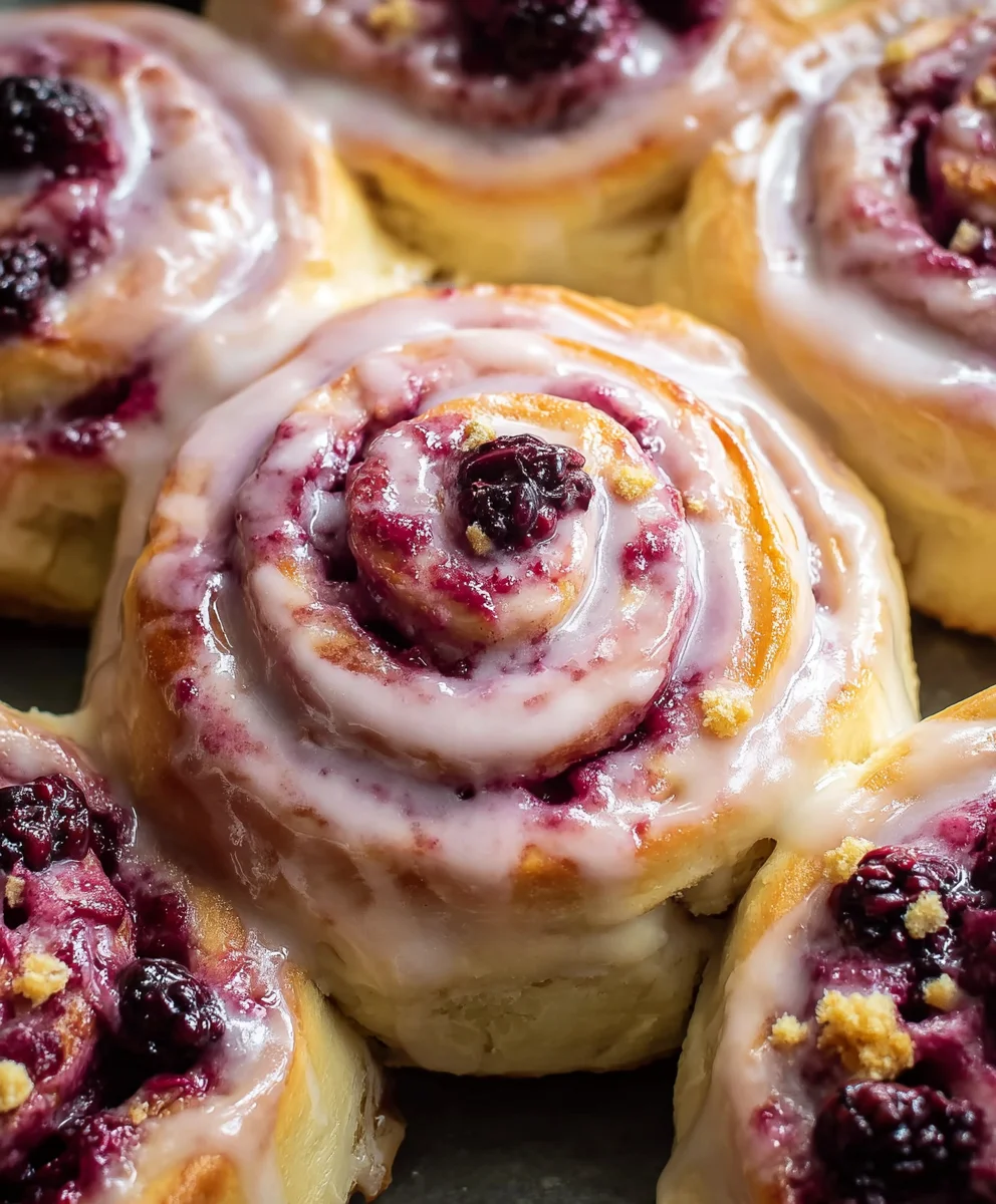 Soft Gooey Blackberry Raspberry Sweet Rolls Recipe