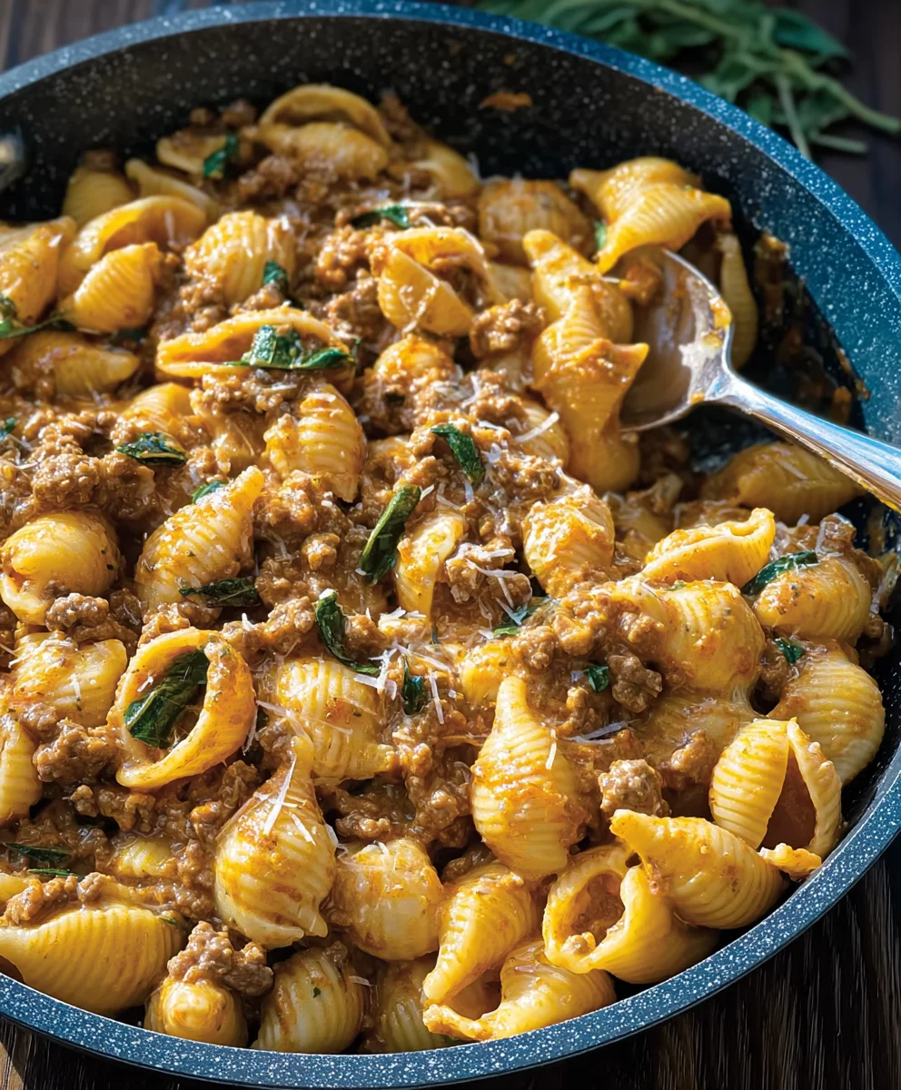 Creamy Beef and Shells-Easy Comfort Meal