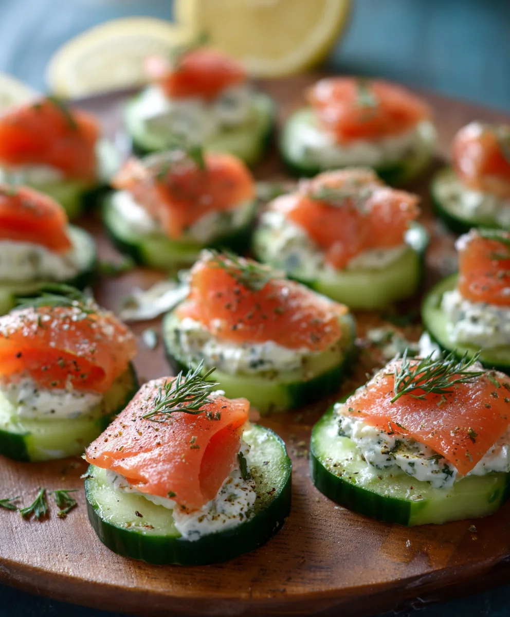 Cucumber Smoked Salmon Bites- Easy Appetizer