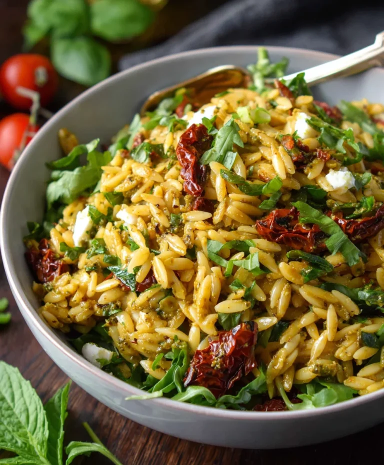 Sun Dried Tomato Orzo Pesto Salad – Easy Side Dish