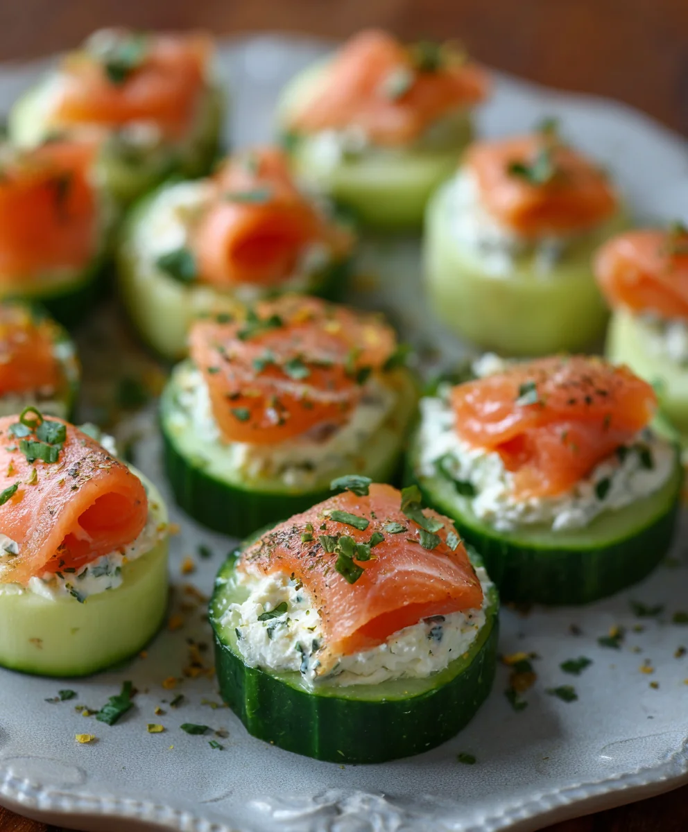 Cucumber Smoked Salmon Bites- Easy Appetizer
