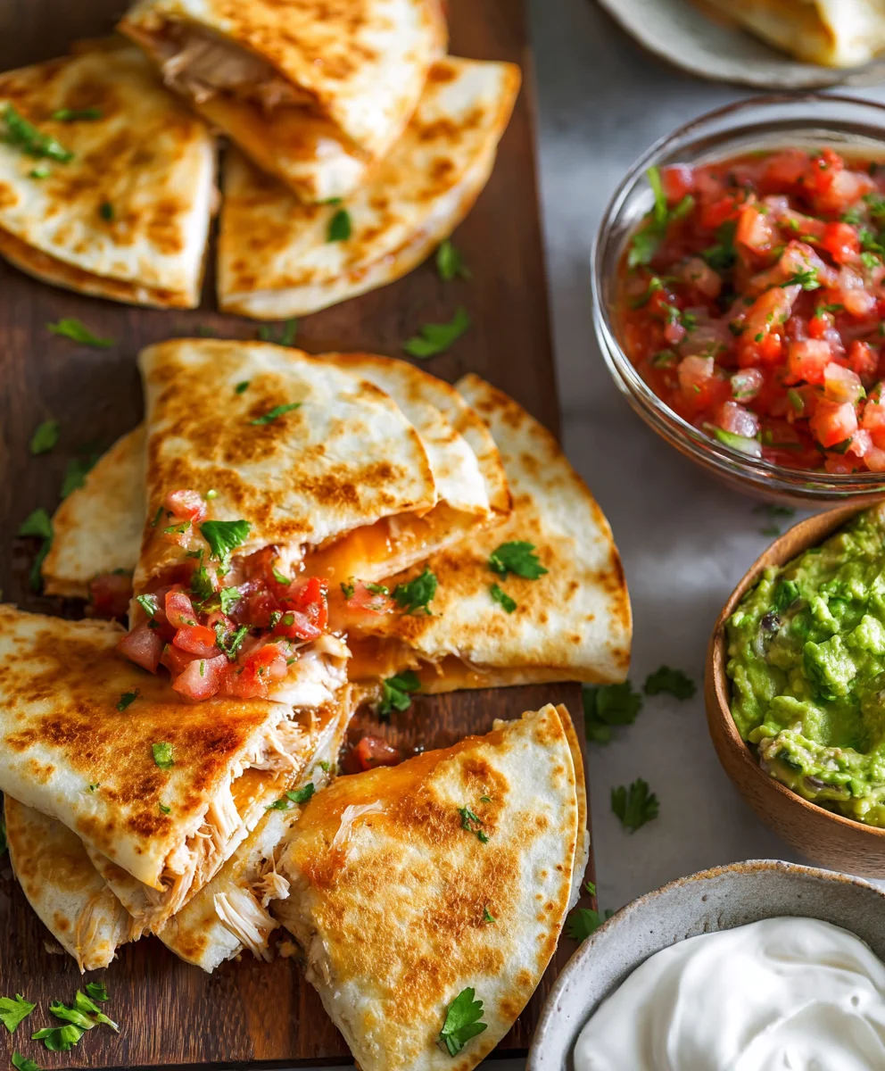 Easy Mini Chicken Quesadillas- Quick & Cheesy Bites