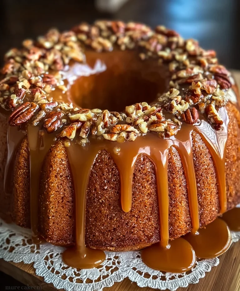 Caramel Pecan Bundt Cake-Easy Homemade Treat