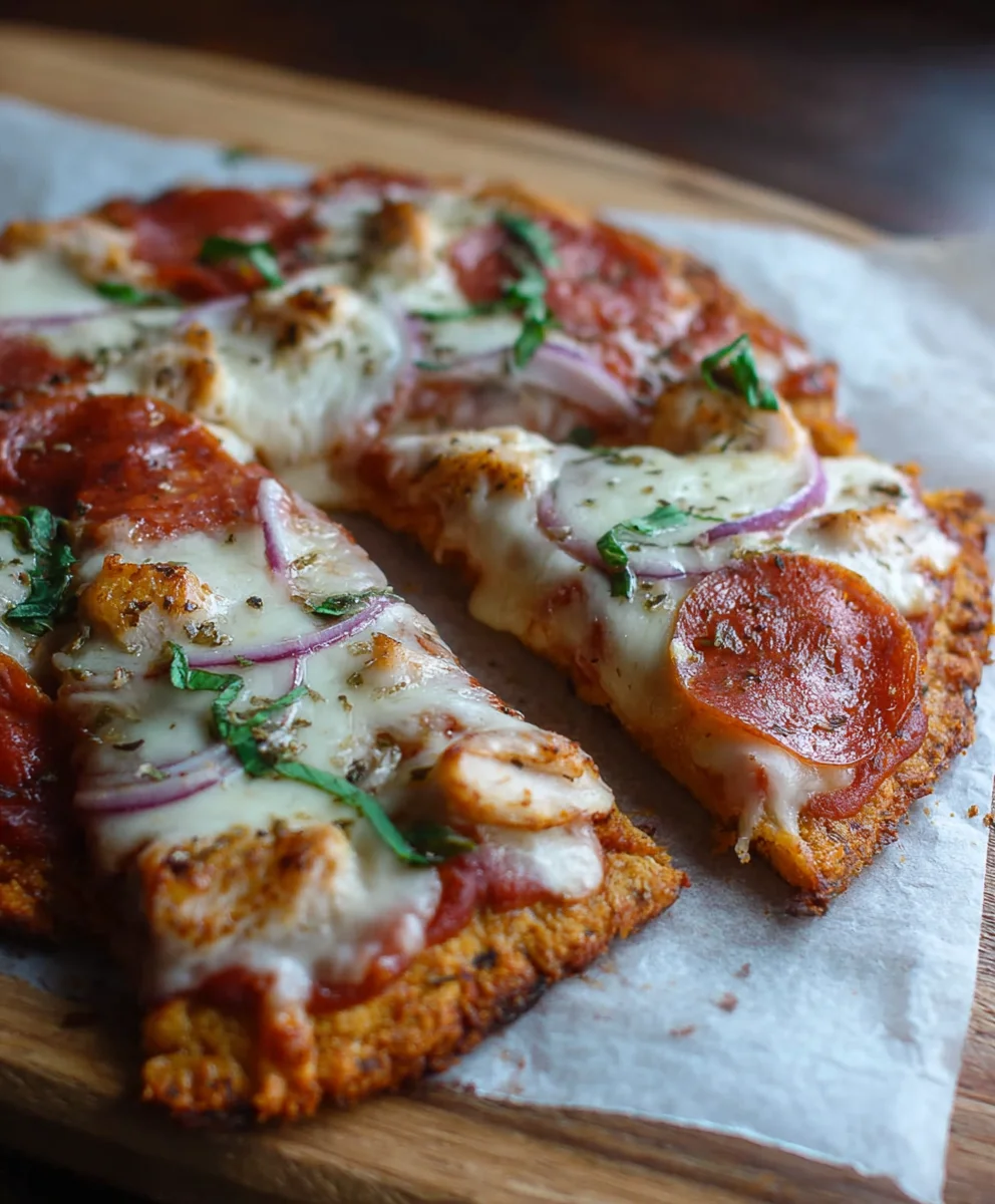 Keto Pizza Chicken Crust - Low Carb Meal