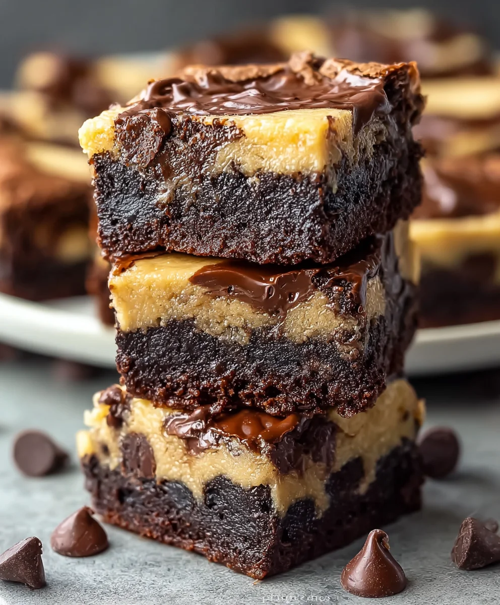 Decadent Cookie Dough Brownie Bars - Irresistible Treat