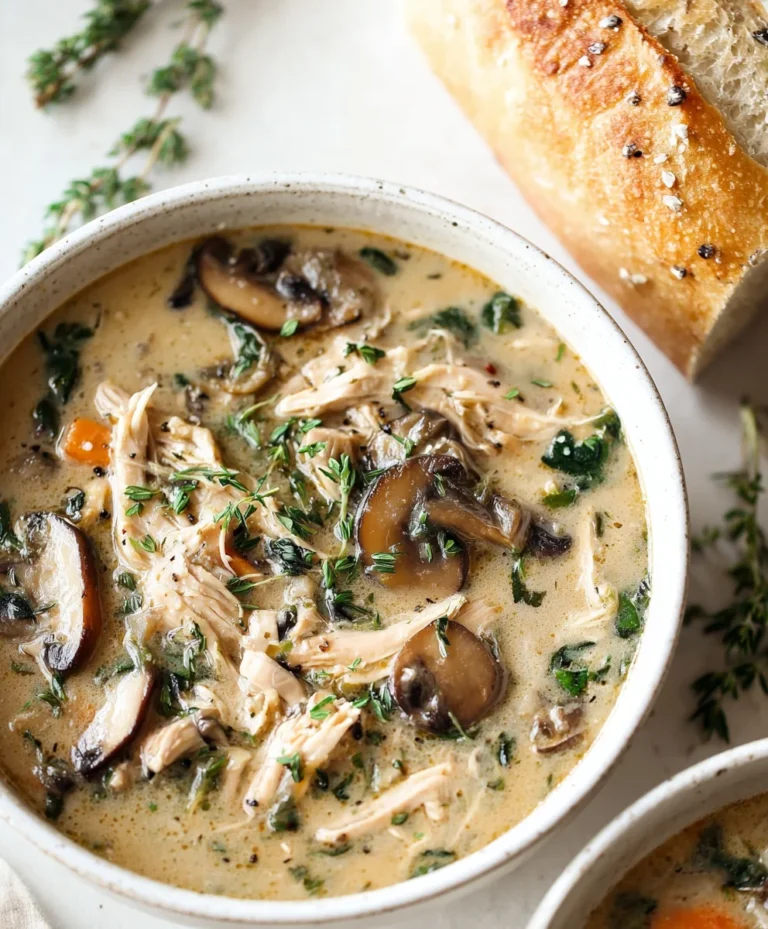 Comforting Rotisserie Chicken Mushroom Soup-Easy Recipe