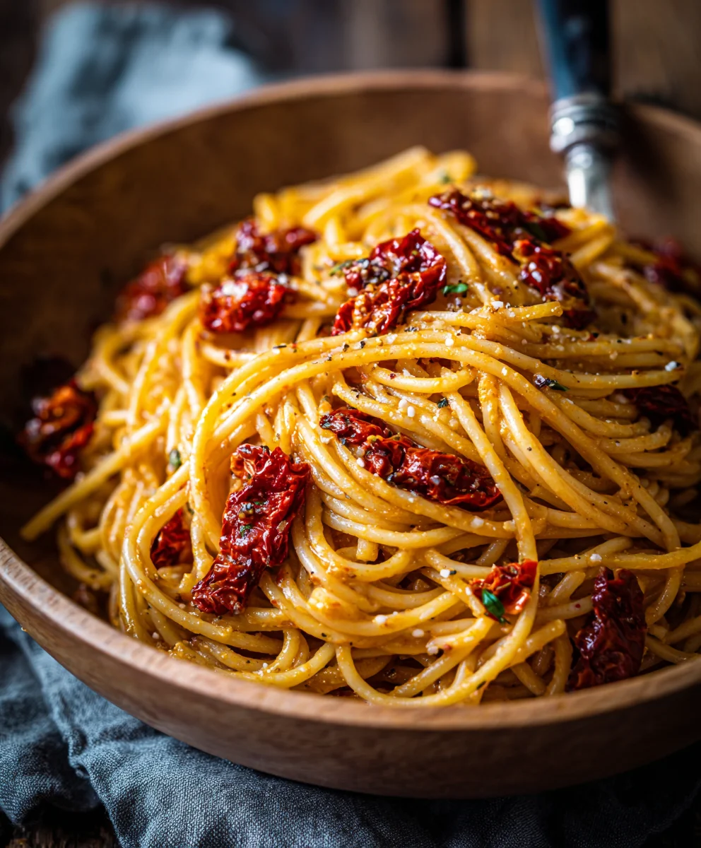 Creamy Vegan Sun Dried Tomato Pasta-Quick & Easy