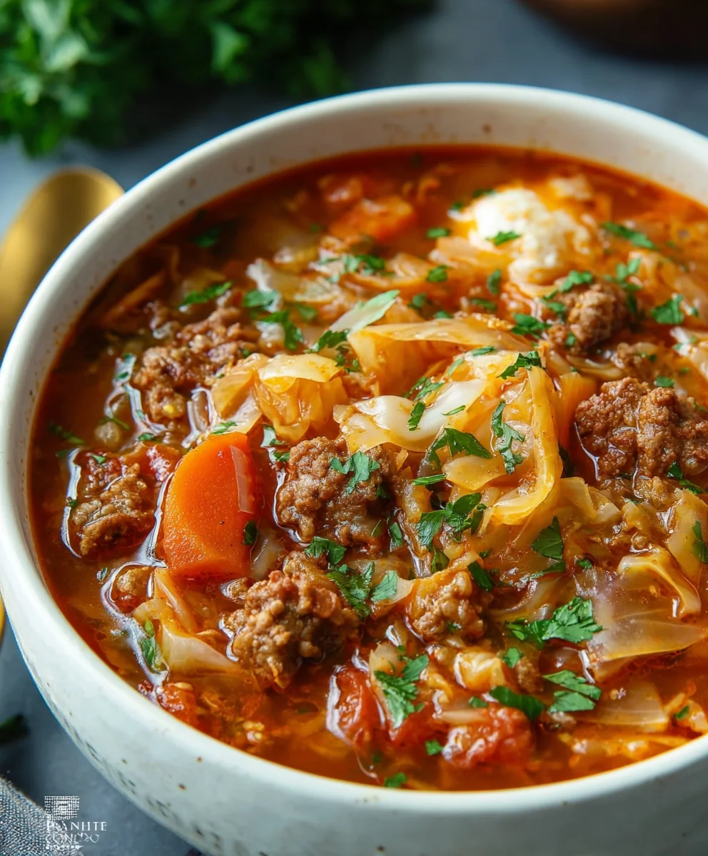 Hearty Cabbage Roll Soup - Easy & Delicious Beef Version
