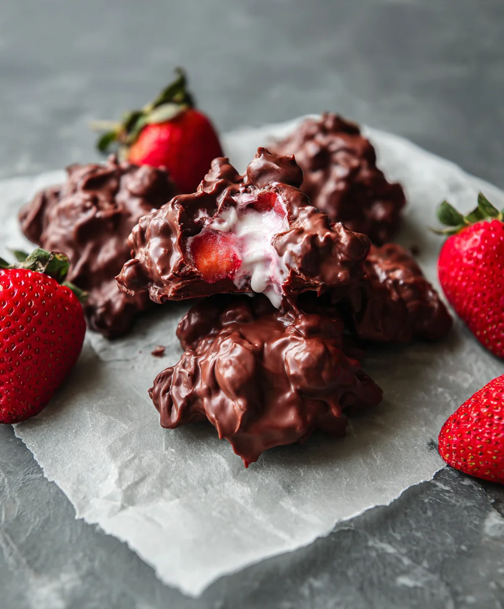 Chocolate Strawberry Yogurt Clusters Easy Treat