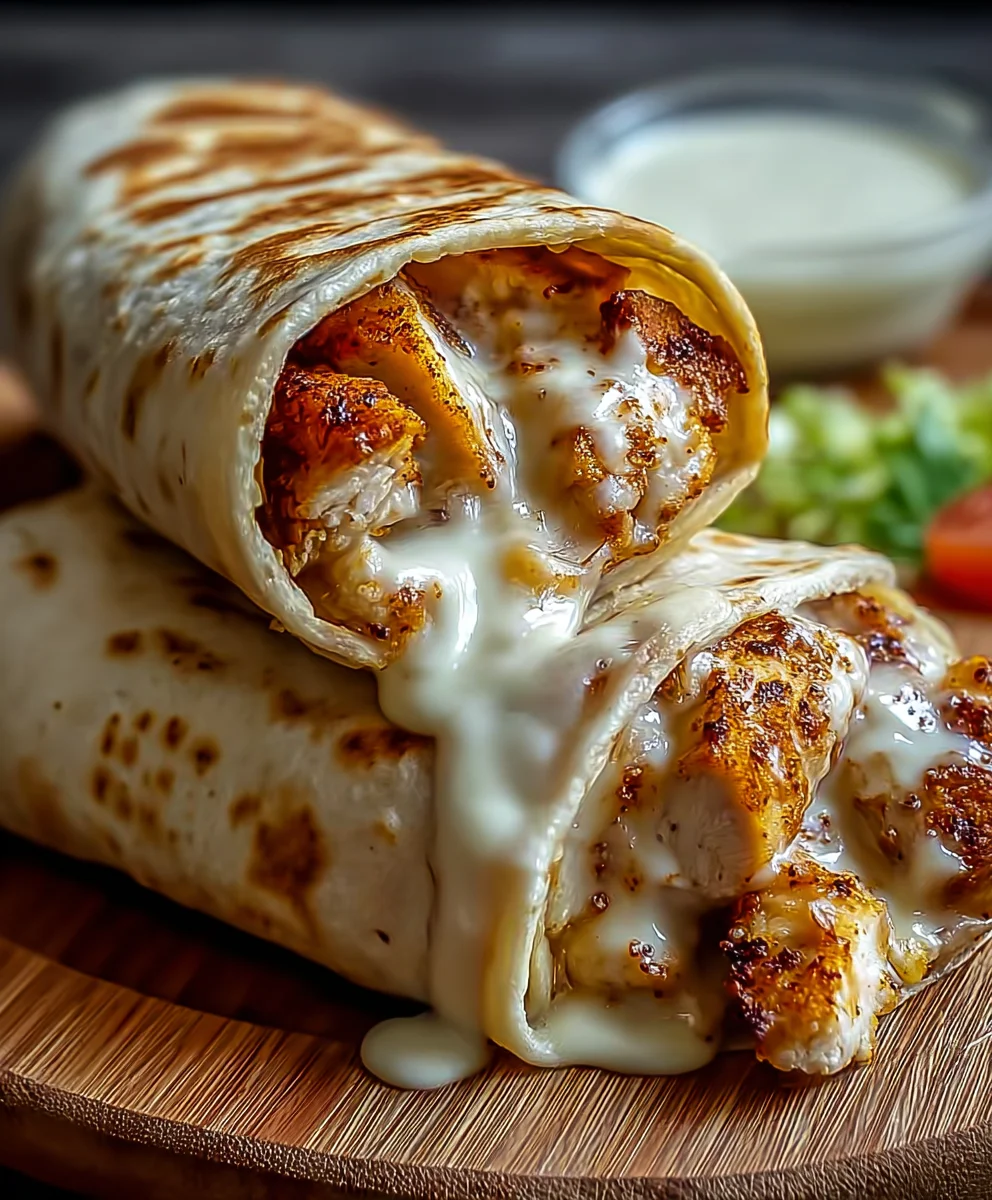Cheesy Garlic Chicken Wraps Easy Dinner Recipe