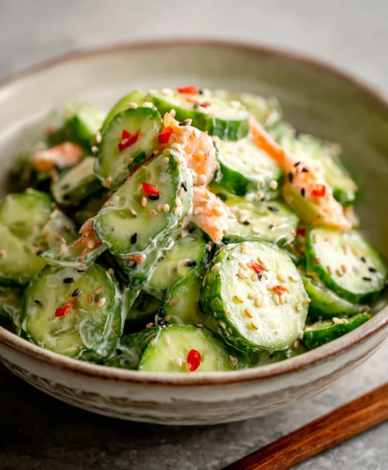 Easy California Roll Cucumber Salad- Fresh & Flavorful