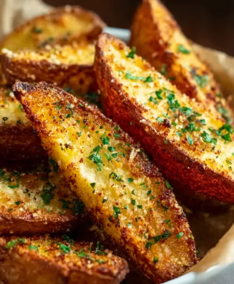 Garlic Parmesan Potato Wedges-Crispy Baked Delight