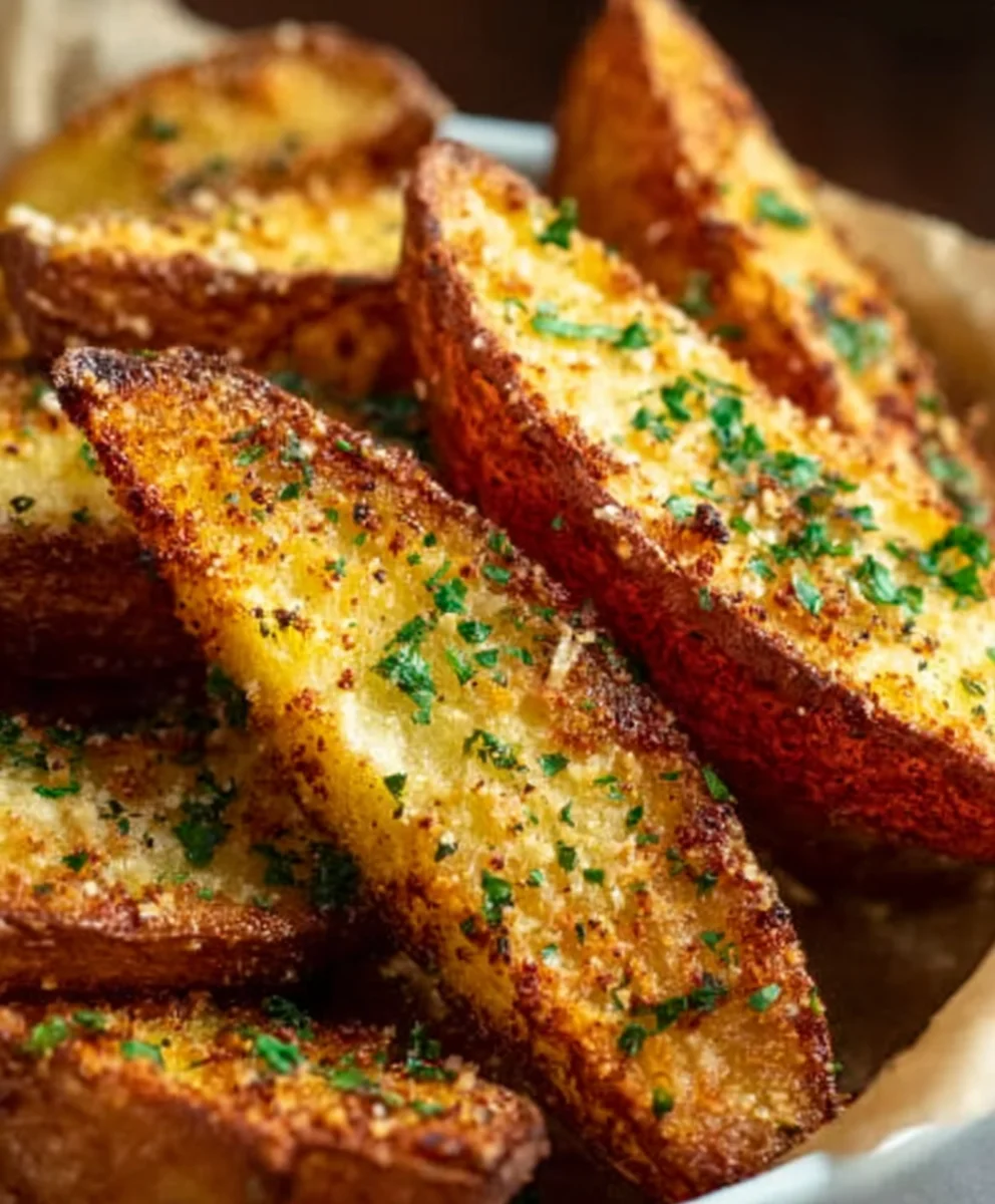 Garlic Parmesan Potato Wedges-Crispy Baked Delight