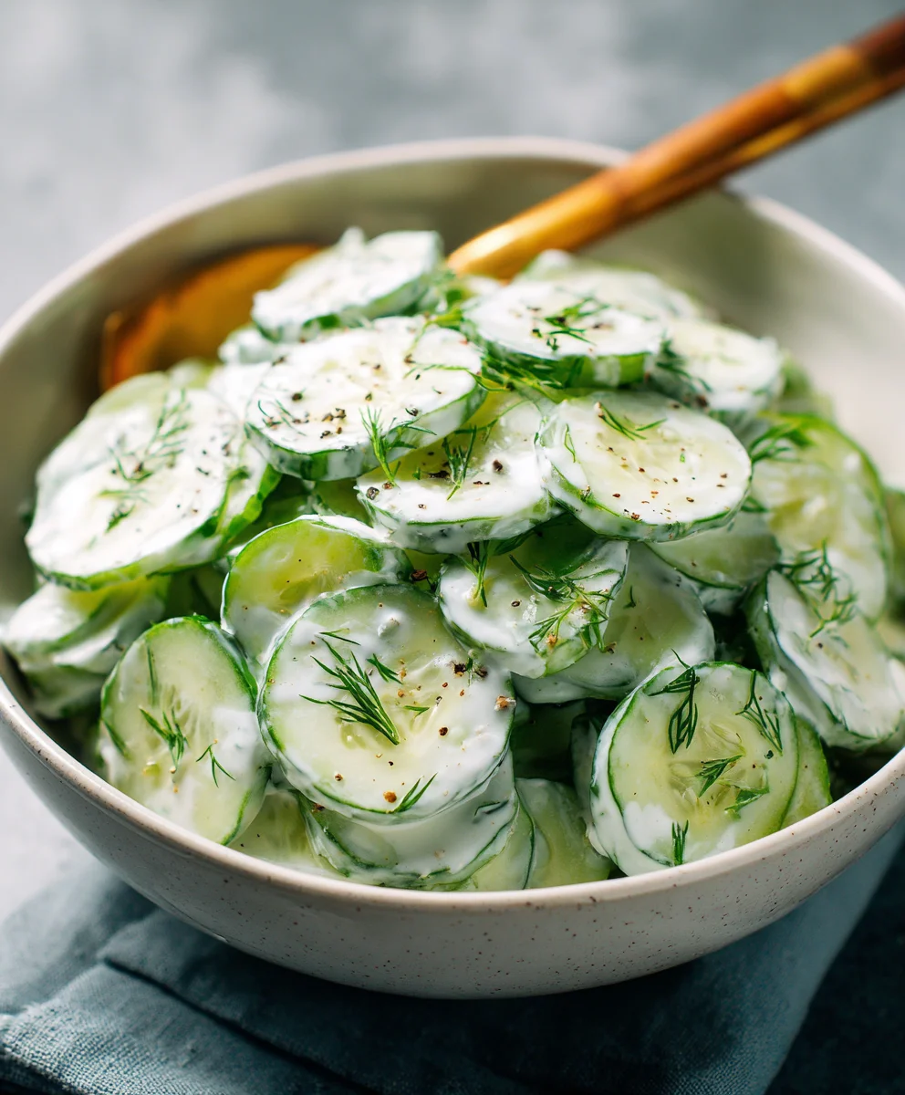 Creamy Cucumber Salad- Easy Refreshing Side