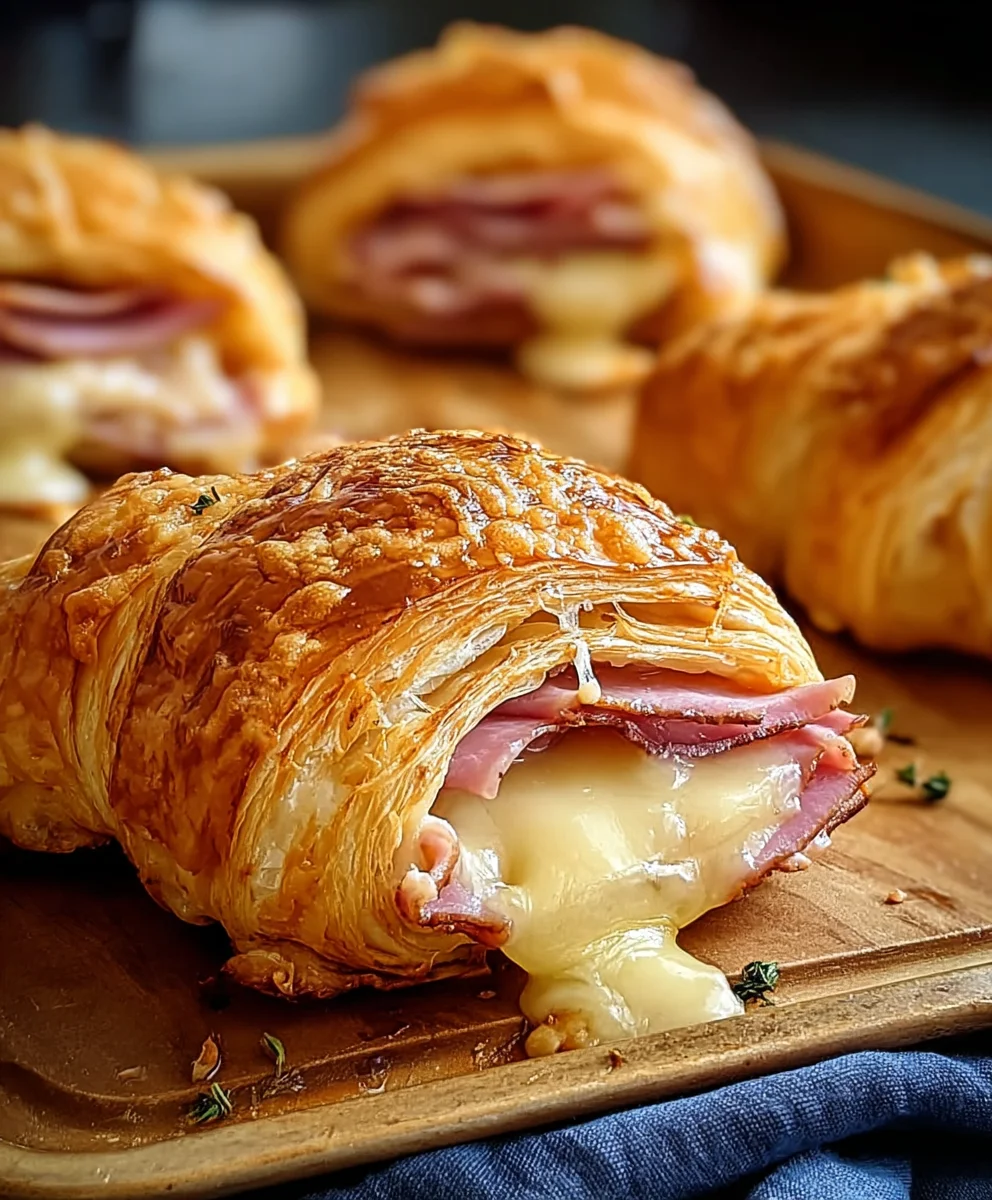 Baked Beef Beef Ham Cheese Croissants Easy Recipe