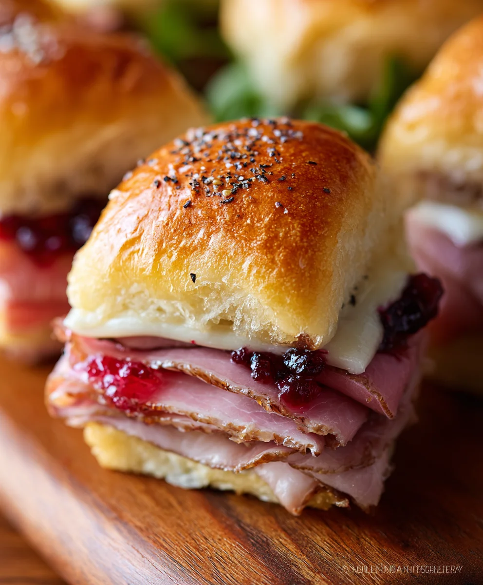 Beef Beef Ham Cranberry Sliders-Holiday Party Appetizer