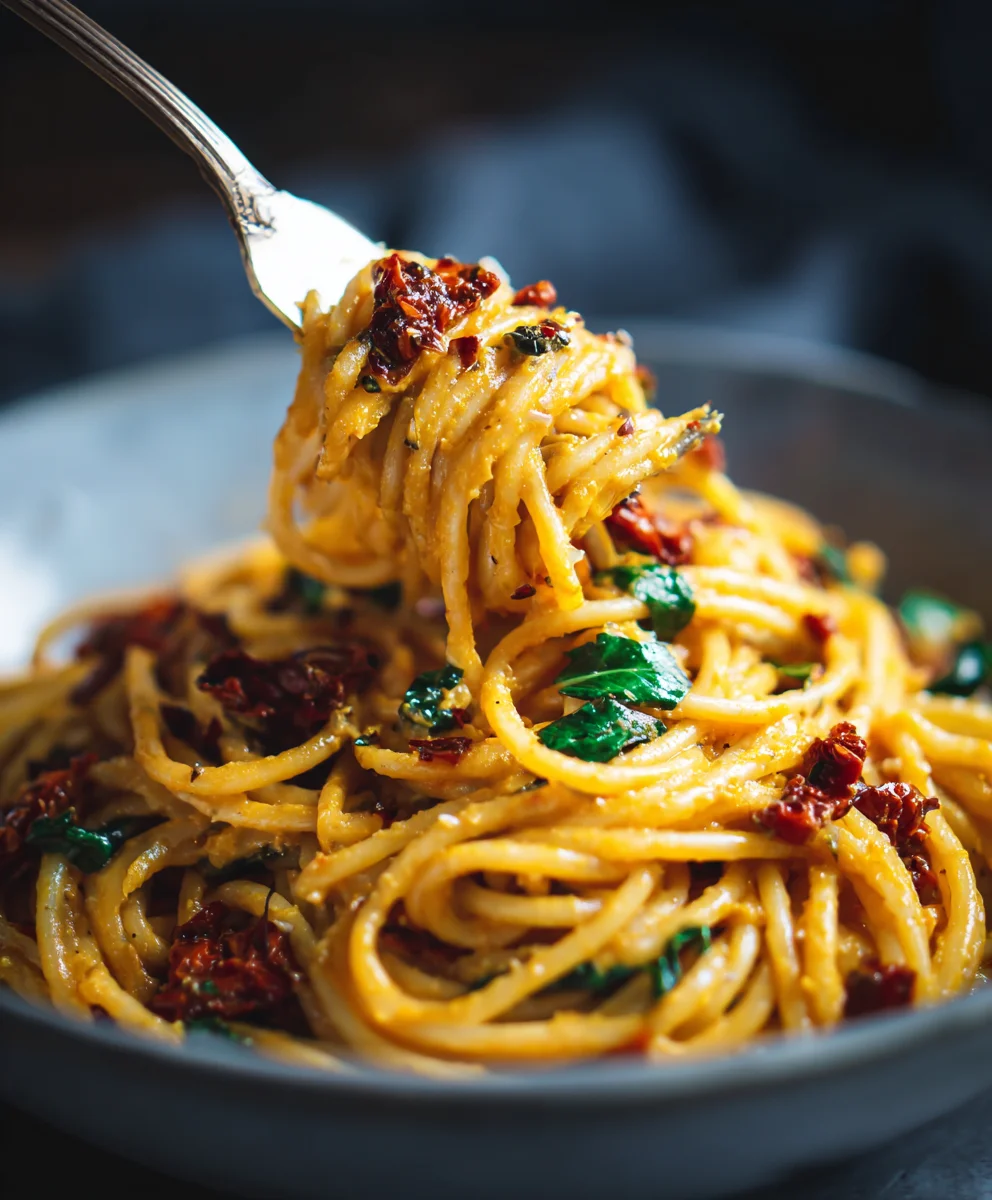 Creamy Vegan Sun Dried Tomato Pasta-Quick & Easy