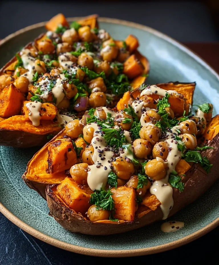 Sweet Potato Tahini Chickpea Bowl-Healthy Veggie Meal