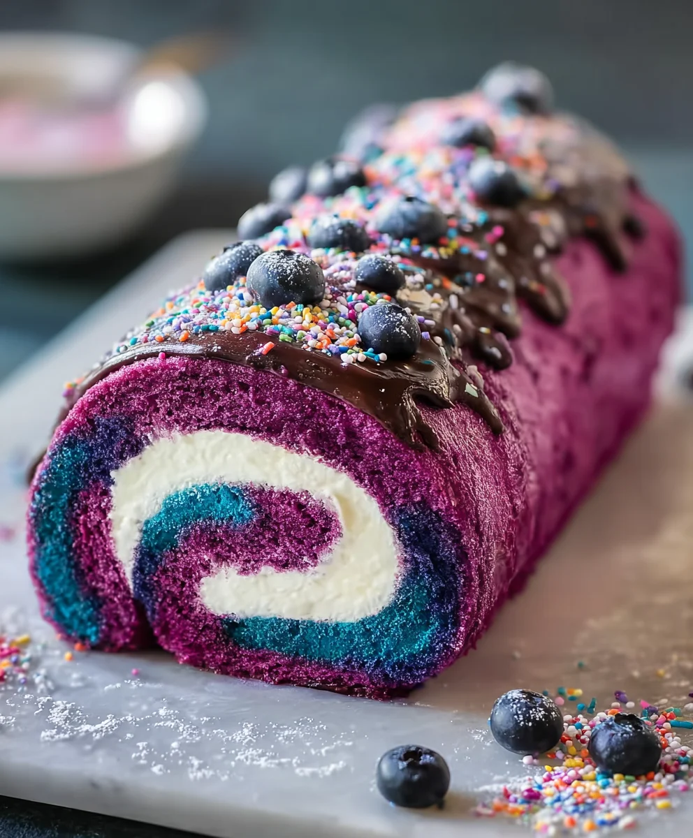 Galaxy Cake Roll-Swirls of Cosmic Dessert Magic