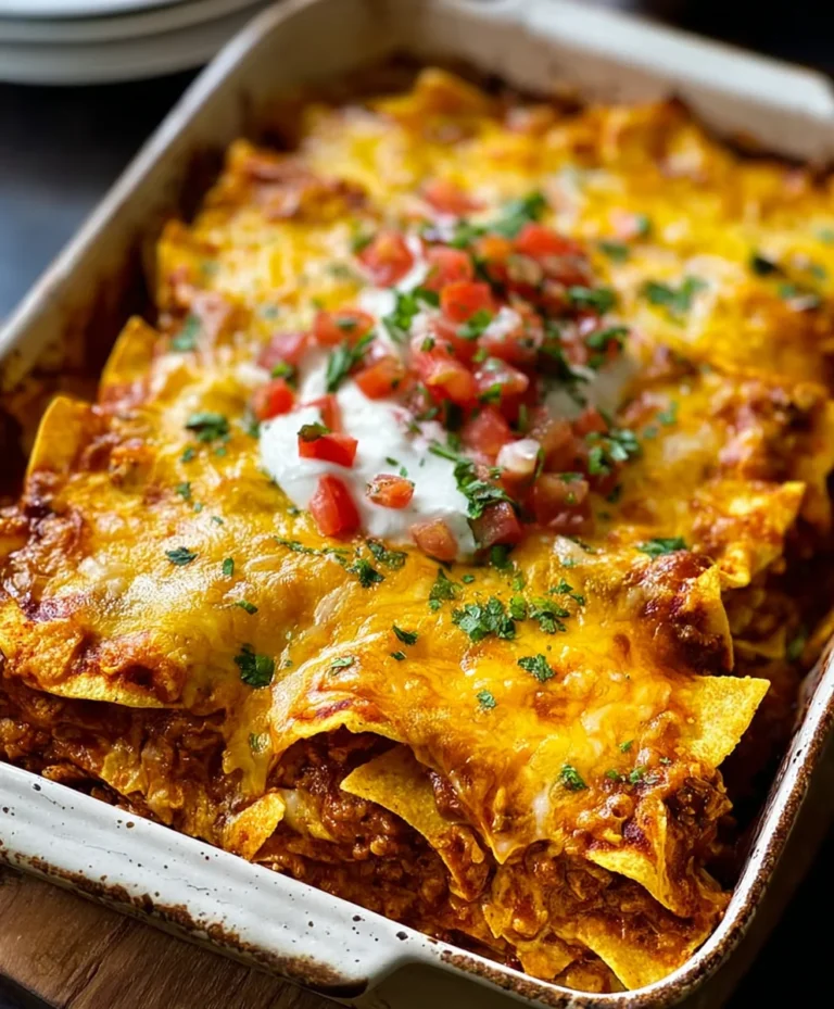 Easy Beef Tortilla Chip Enchiladas Recipe