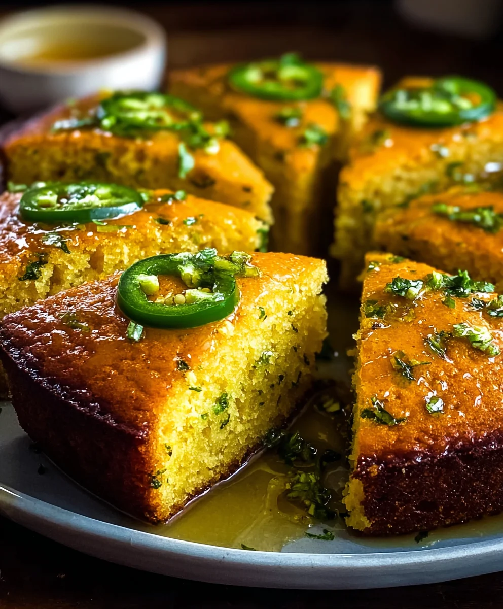 Spicy Jalapeño Cornbread with Lime Honey Glaze