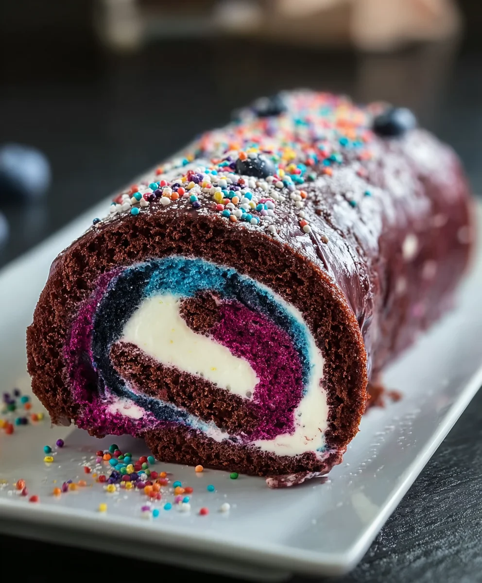 Galaxy Cake Roll-Swirls of Cosmic Dessert Magic
