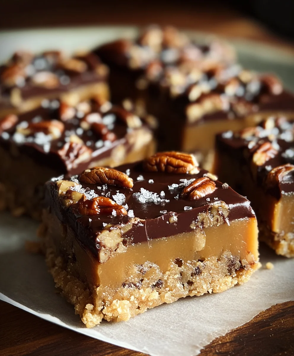 Easy Turtle Bars-Decadent Chocolate Caramel Pecan Bars