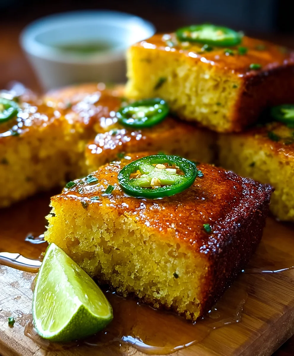 Spicy Jalapeño Cornbread with Lime Honey Glaze
