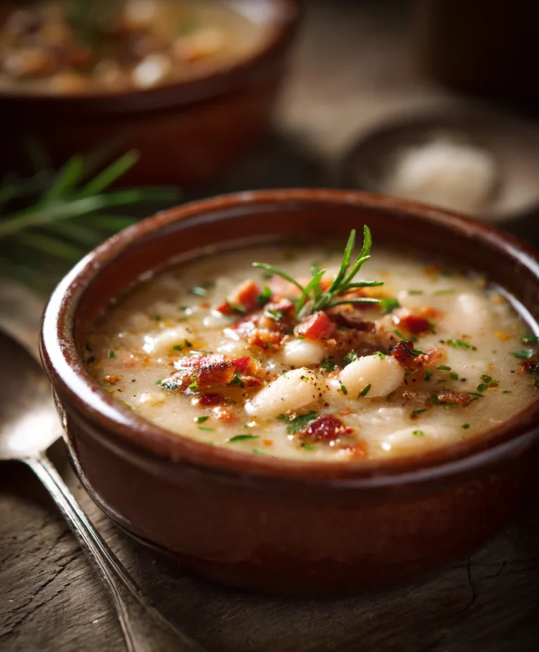 White Bean Soup with Savory Beef Beef Bacon