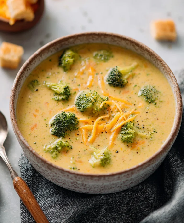 Cheesy Cheddar Broccoli Soup Recipe – Creamy & Delicious