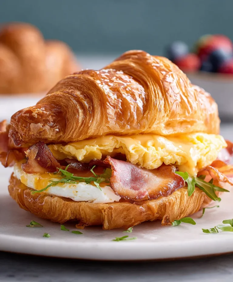 Fluffy Croissant Breakfast Sandwiches-Quick & Delicious