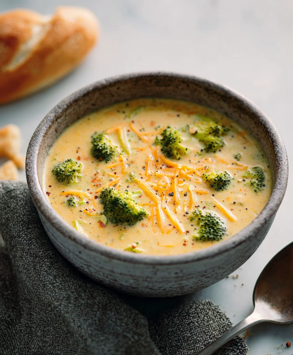 Cheesy Cheddar Broccoli Soup Recipe - Creamy & Delicious