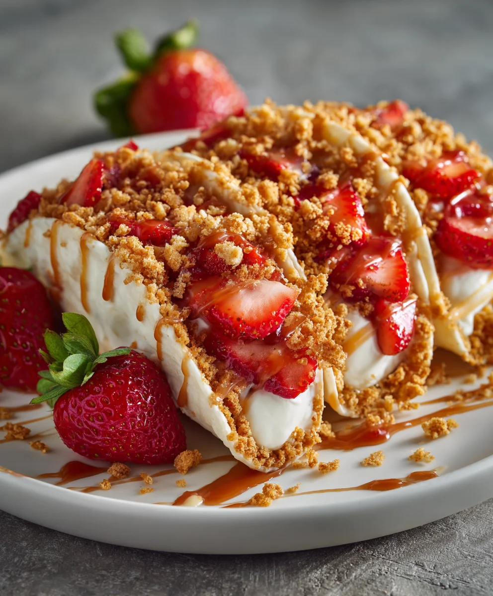 Strawberry Crunch Cheesecake Tacos-Sweet Treat