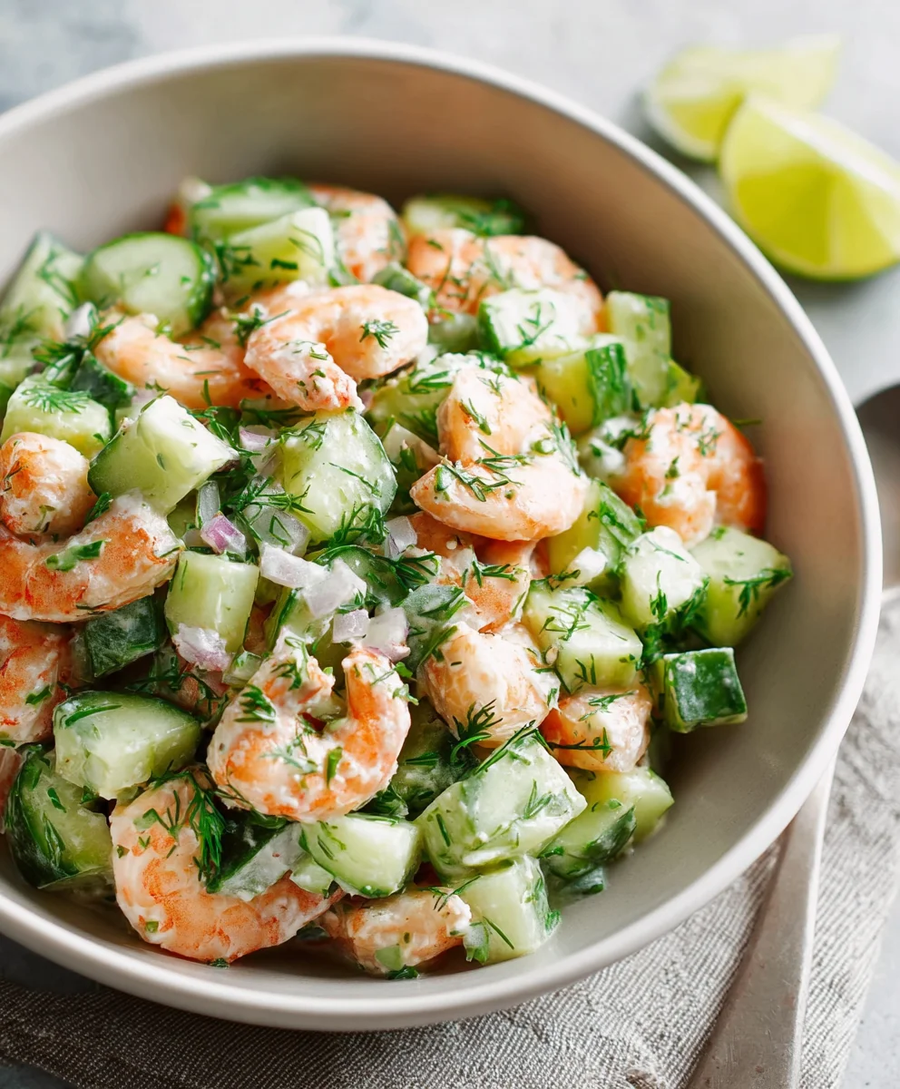 Refreshing Cucumber Shrimp Salad Recipe-Light & Easy