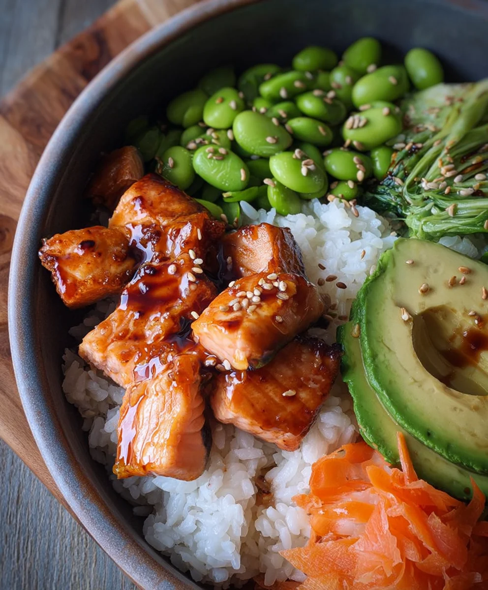 Gluten-Free Teriyaki Salmon Sushi Bowl - Quick Recipe